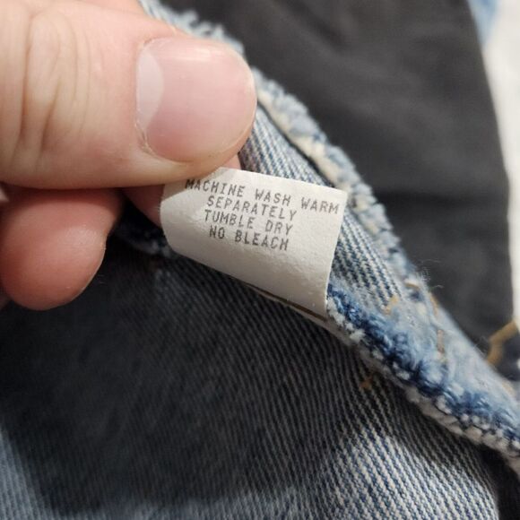 Vintage Harley Davidson cotton Jean Vest Logo Buttons Embroidered Logo Back Sz L - Picture 5 of 7